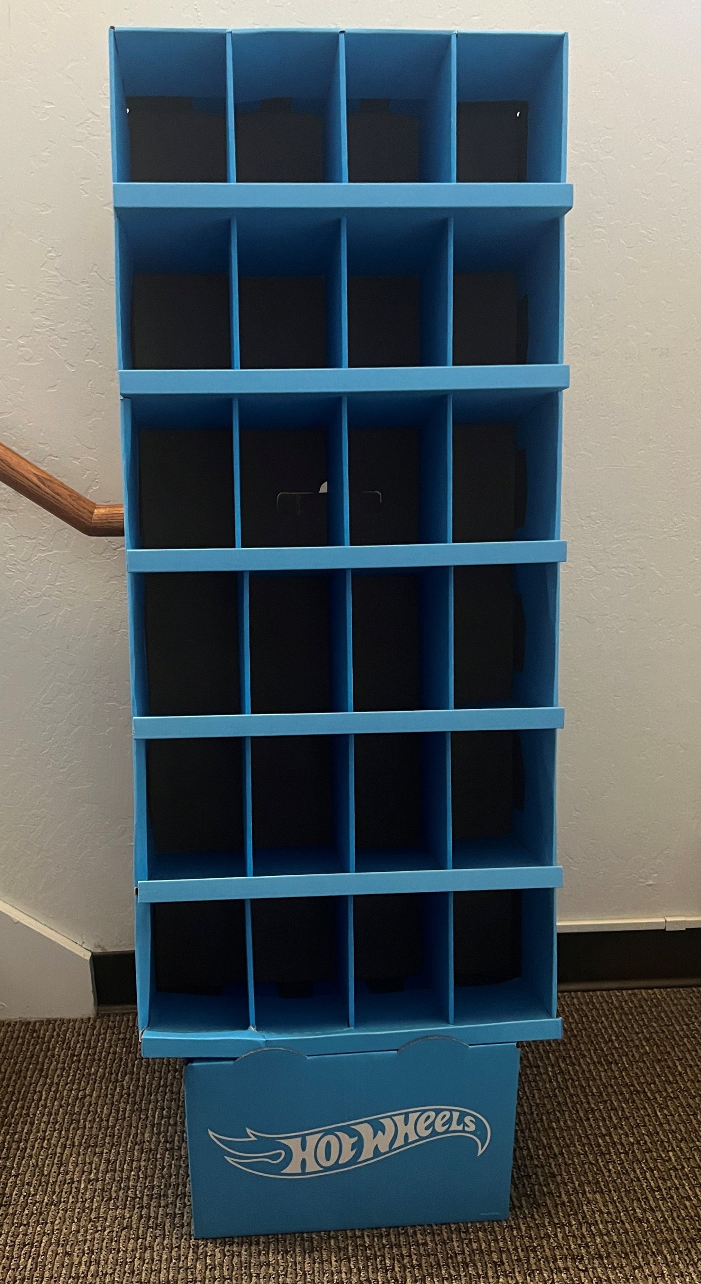 Hot Wheels Blue Cardboard Store Display SHIPPER Holds 144 Cars Plus Box No Cars