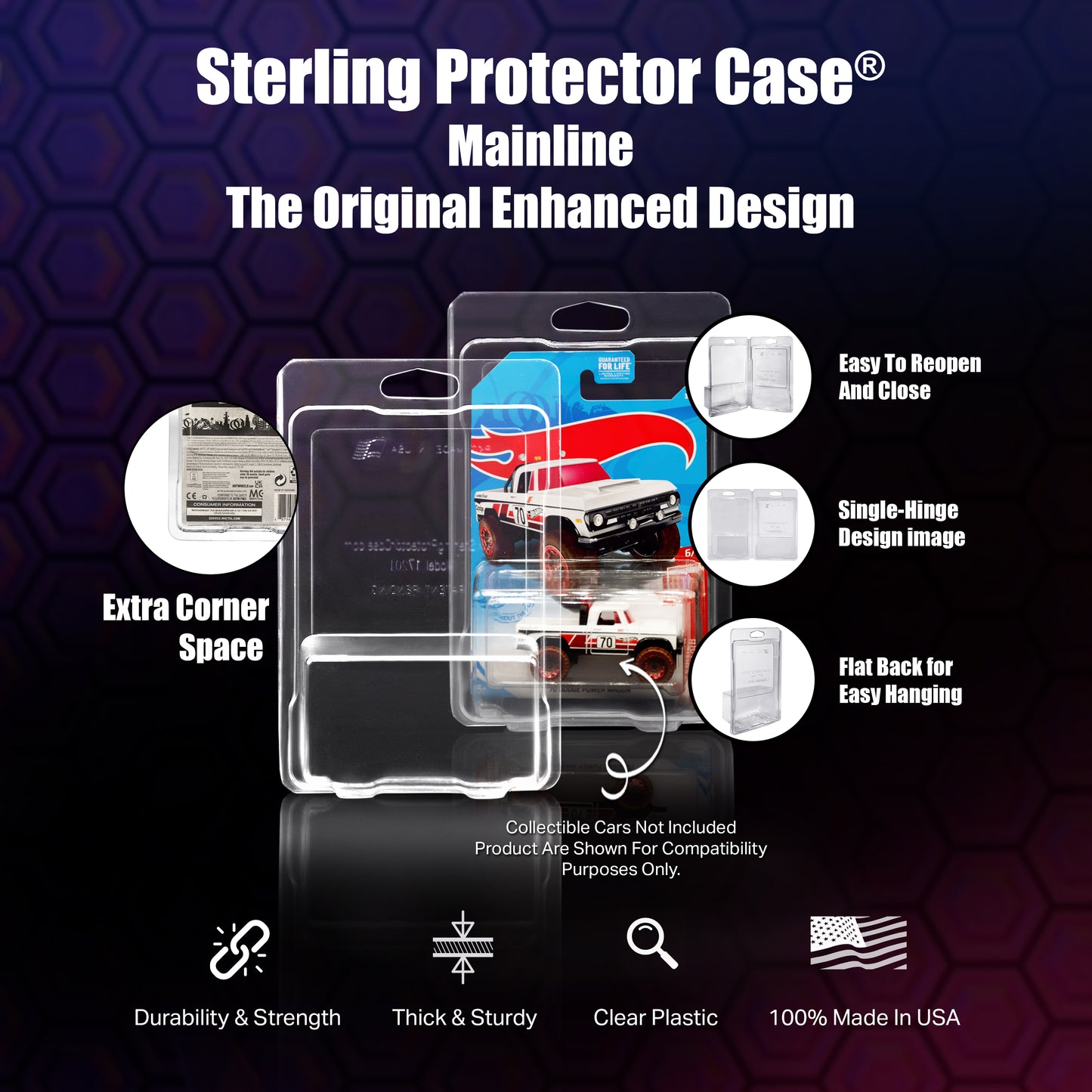 Sterling Protector Case Mainline 24 Pack for Hot Wheels & Matchbox Diecast - Fits Card Size 6.5” x 4.25"