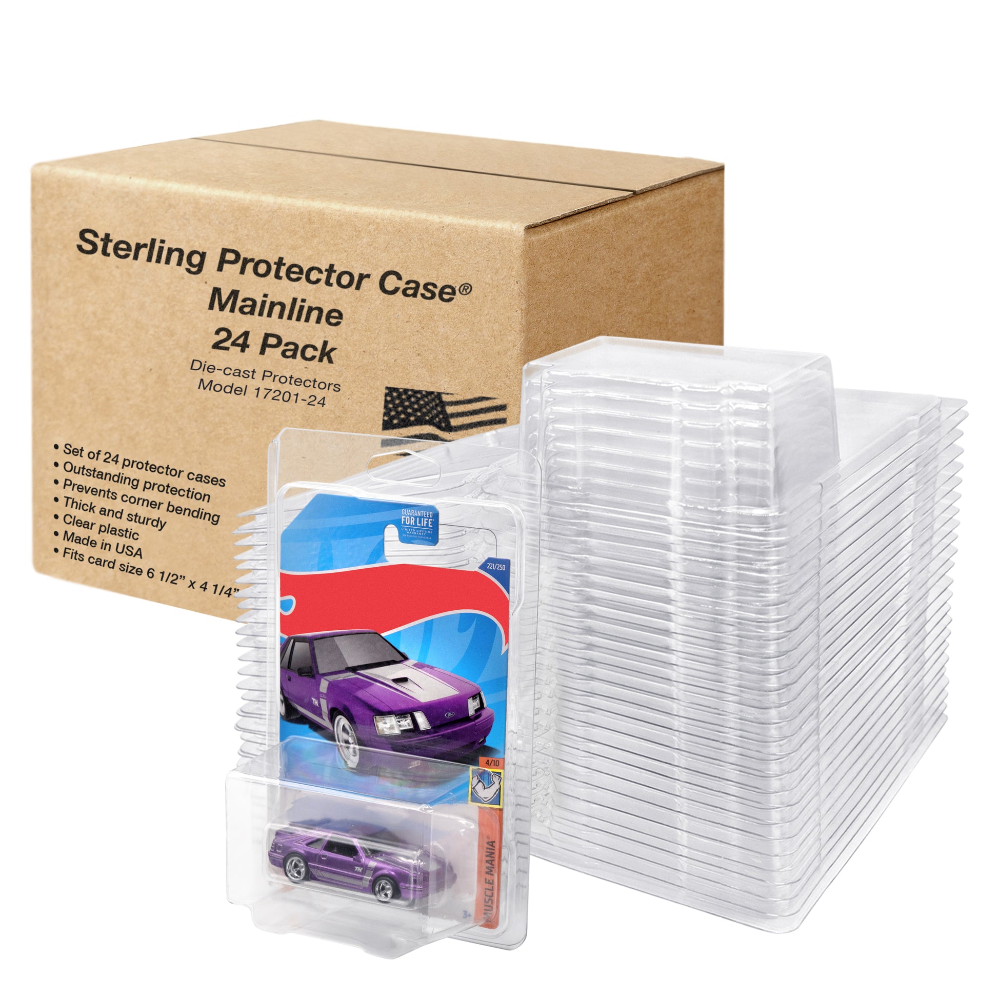 Sterling Protector Case Model 17201 Mainline 24 Pack Hot Wheels Matchbox Fits Card Size 6.5 x 4.25 