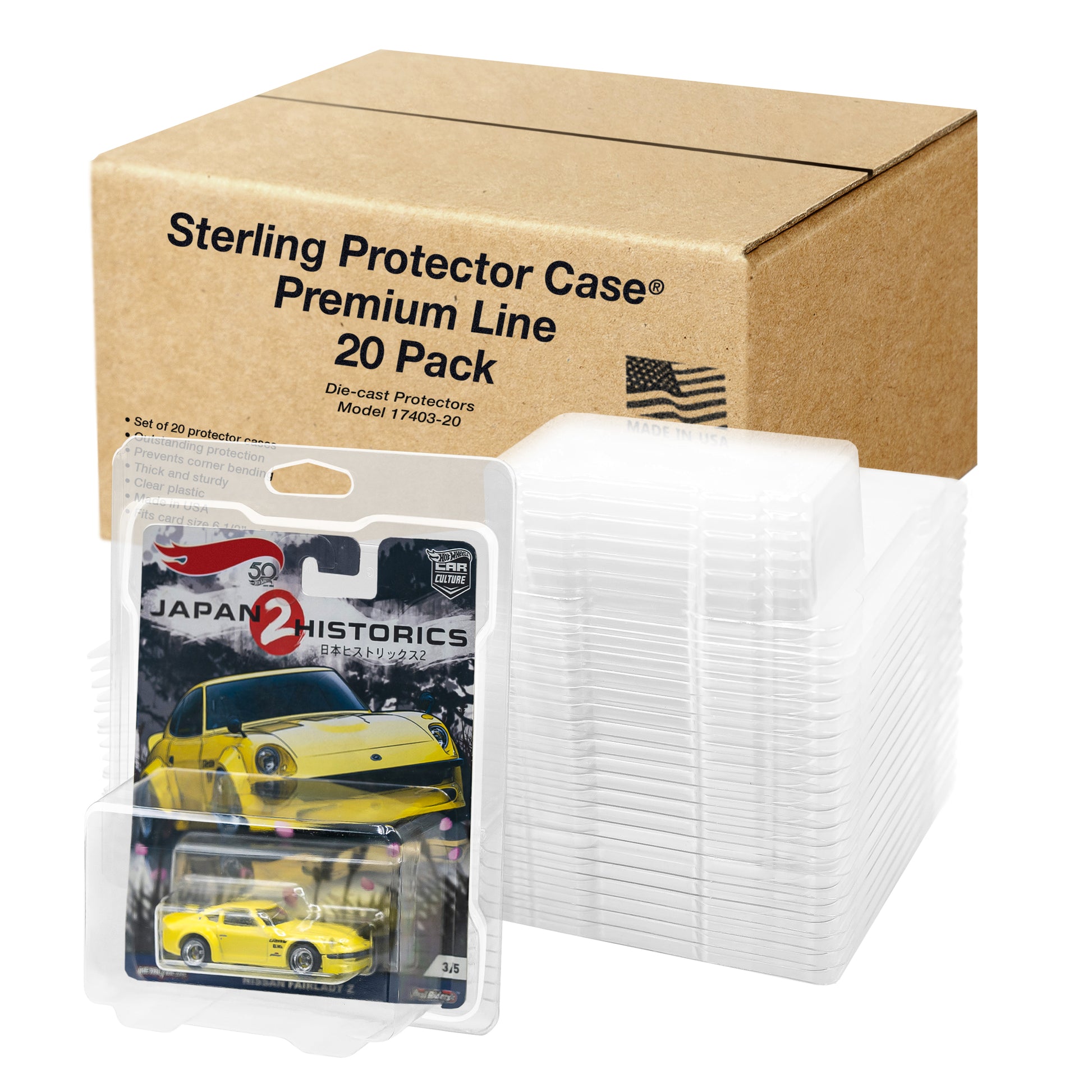 Sterling Protector Case Premium Line 20 Pack Fits card size 6.5" x 5.25" for Hot Wheels Premium Cars: Car Culture, Pop Culture, Fast & Furious