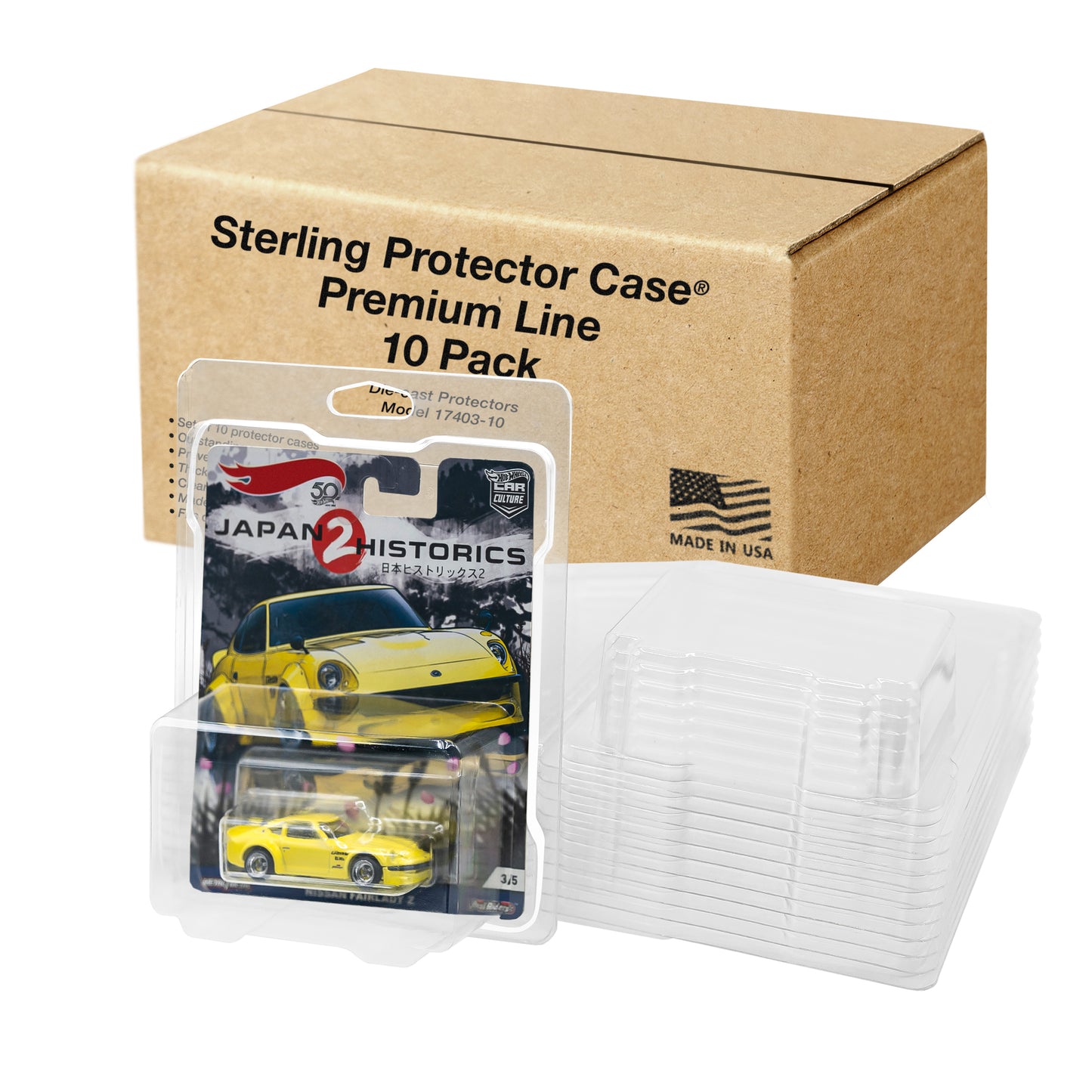 Sterling Protector Case Premium Line Paquete de 10 para Hot Wheels Pop Car Culture Retro - Se adapta al tamaño de tarjeta 6.5" x 5.25" 